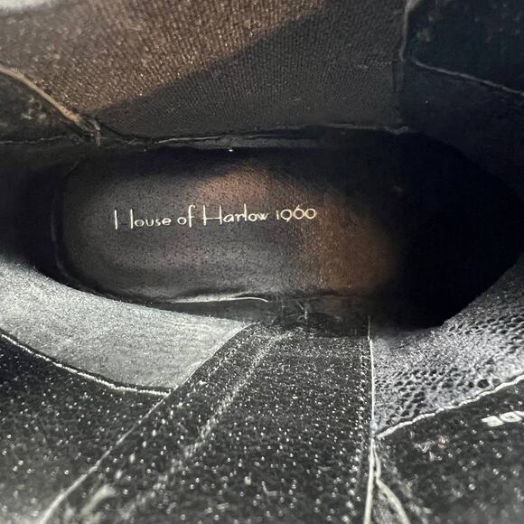 House of Harlow Women's Leather Righteous Chelsea Boots Size 8 Chunky - Picture 10 of 11